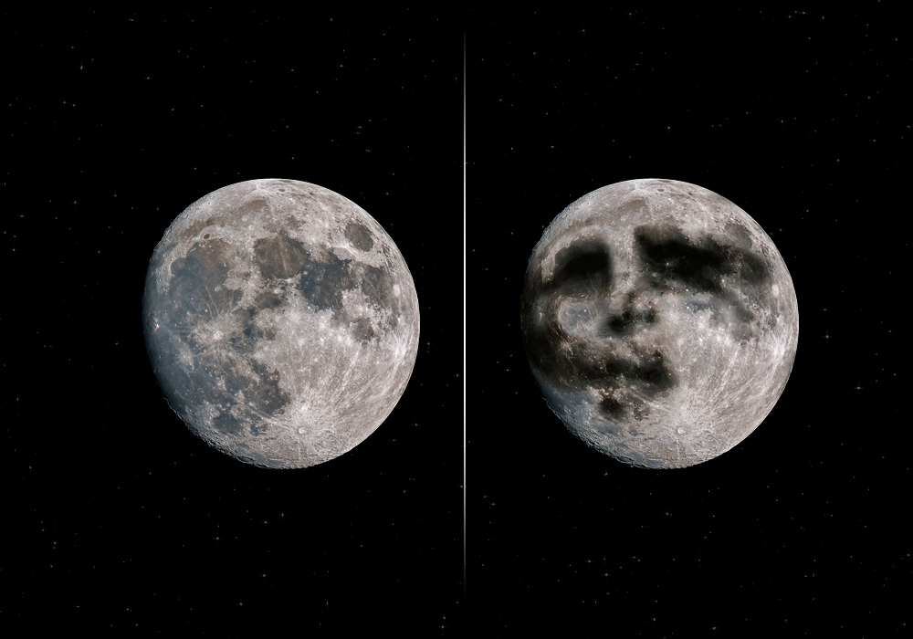 man face moon